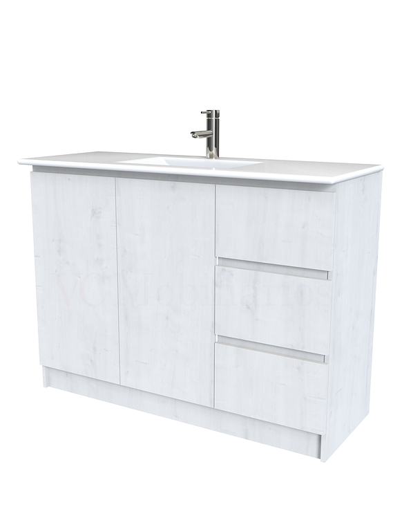 Mueble vanitorio al piso  de 120  cm con cubierta de loza M2-1201  / Alaska 1