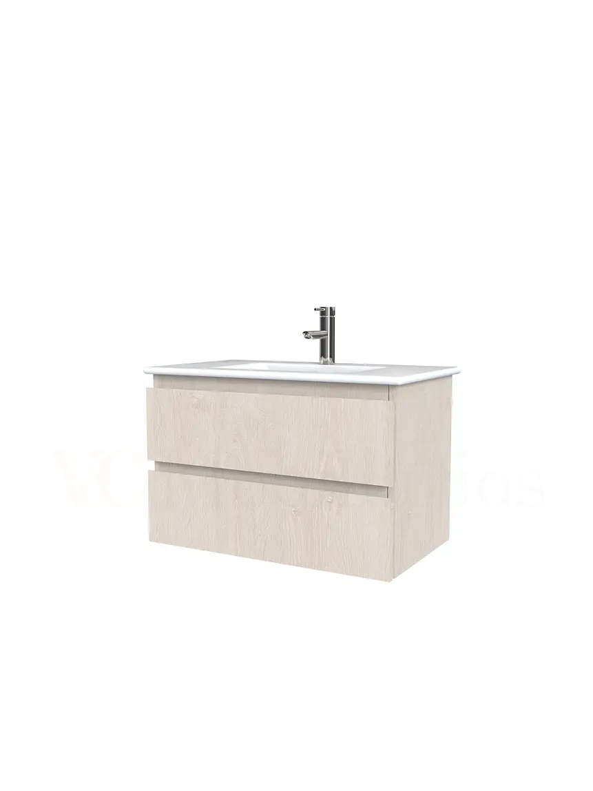 Mueble vanitorio aereo con cubierta de loza de 70 cm  /  M3-701-A / Provenzal 1