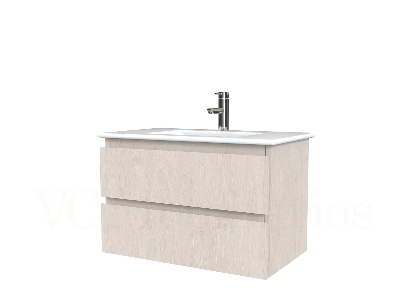 Mueble vanitorio aereo con cubierta de loza de 70 cm  /  M3-701-A / Provenzal 1