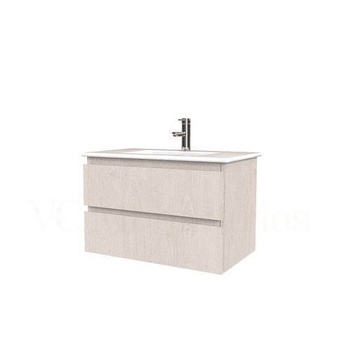 Mueble vanitorio aereo con cubierta de loza de 70 cm  /  M3-701-A / Provenzal