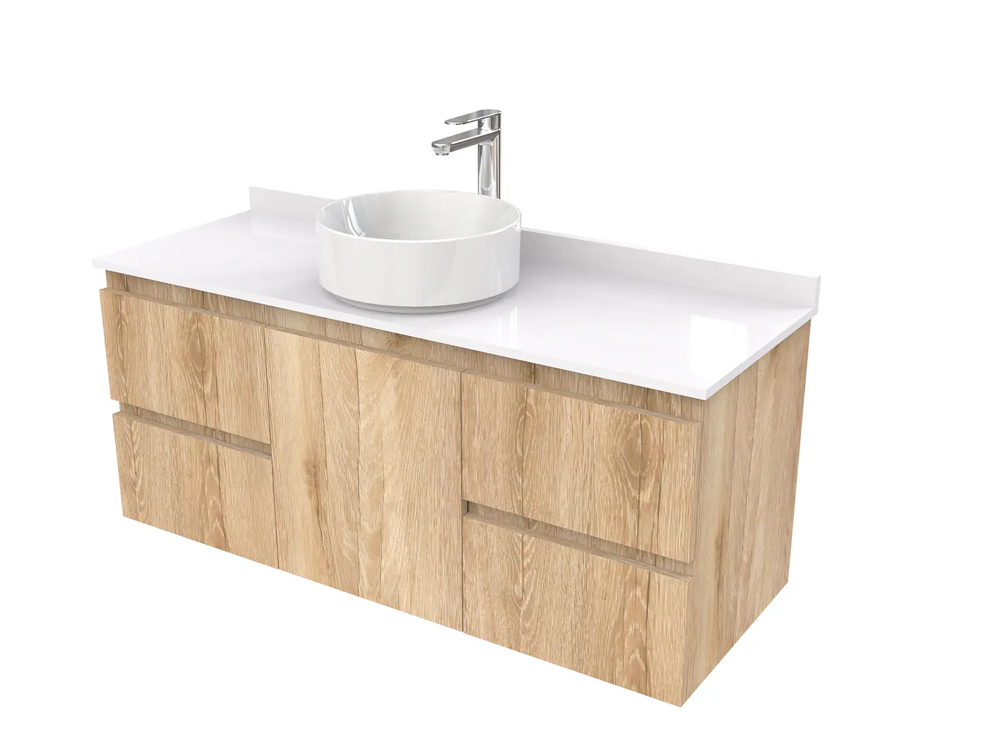 Mueble Vanitorio  aereo para lavamanos sobreponer simple de 100 cm M2-1030-SPA / Cava 1