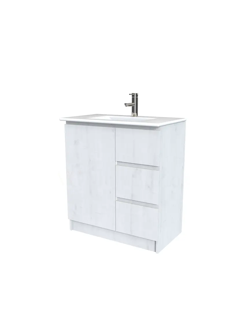 Mueble vanitorio al piso  de 80  cm con cubierta de loza M2-801  / Alaska 1