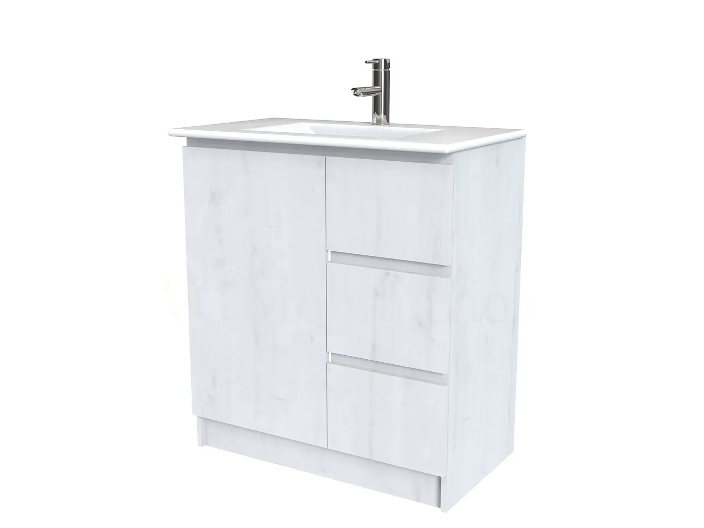 Mueble vanitorio al piso  de 80  cm con cubierta de loza M2-801  / Alaska 1