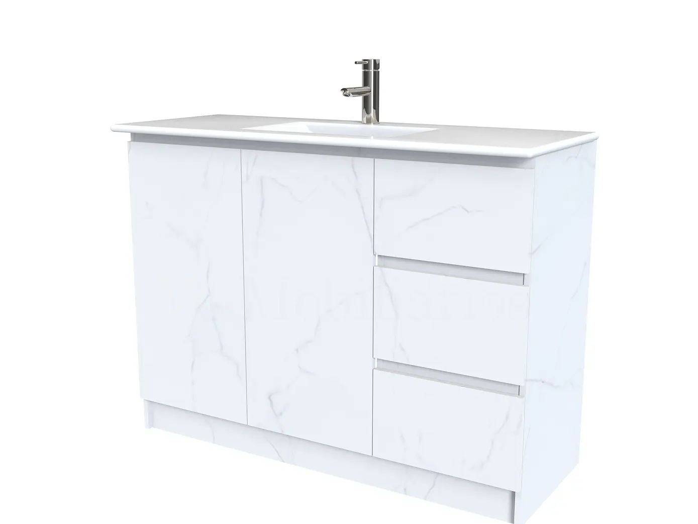 Mueble vanitorio al piso  de 120  cm con cubierta de loza M2-1201   Marmara 1