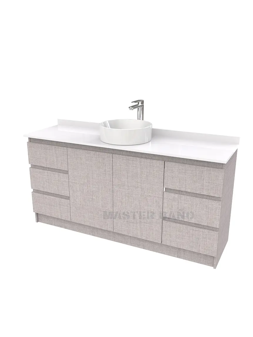 Mueble Vanitorio al piso para lavamanos sobreponer simple de 190 cm M2-1930-SPA / Notte 1