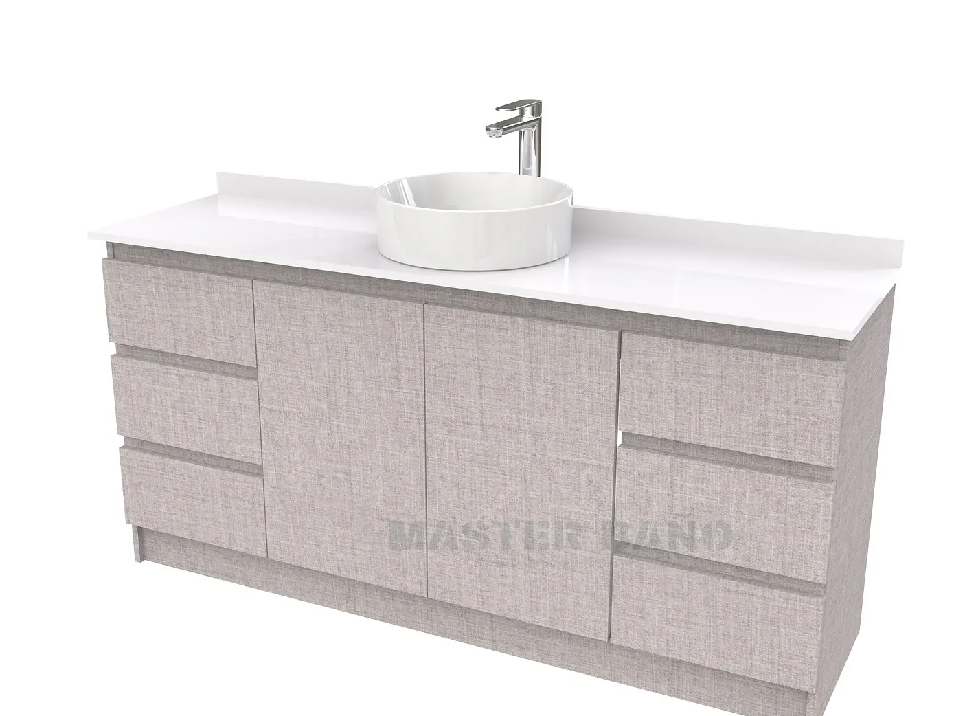 Mueble Vanitorio al piso para lavamanos sobreponer simple de 190 cm M2-1930-SPA / Notte 1