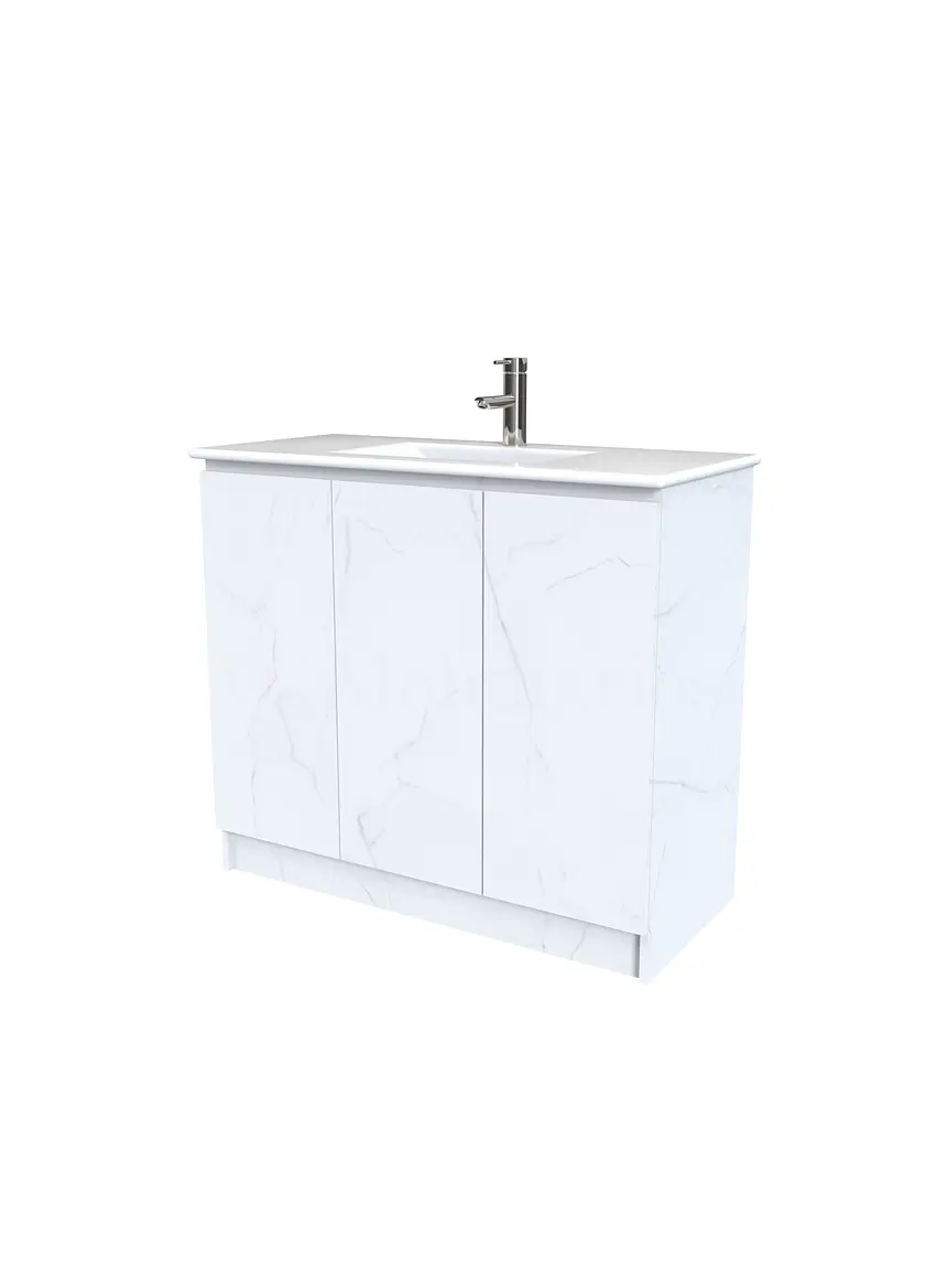 Mueble vanitorio al piso  de 100  cm con cubierta de loza M0-001  / Marmara 1