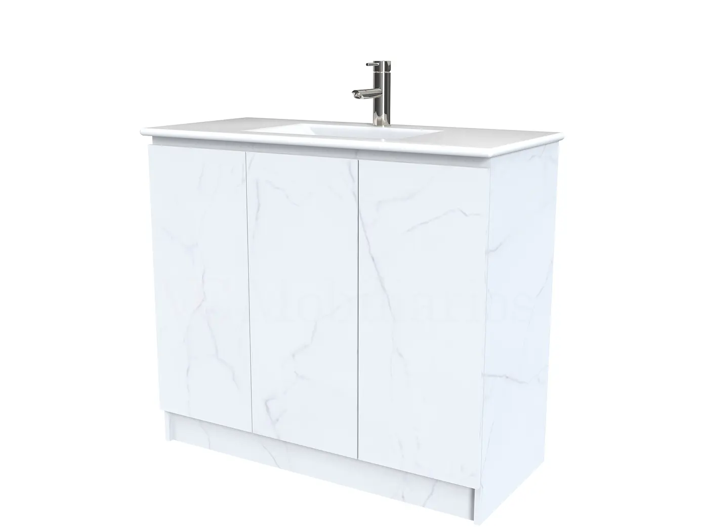 Mueble vanitorio al piso  de 100  cm con cubierta de loza M0-001  / Marmara 1