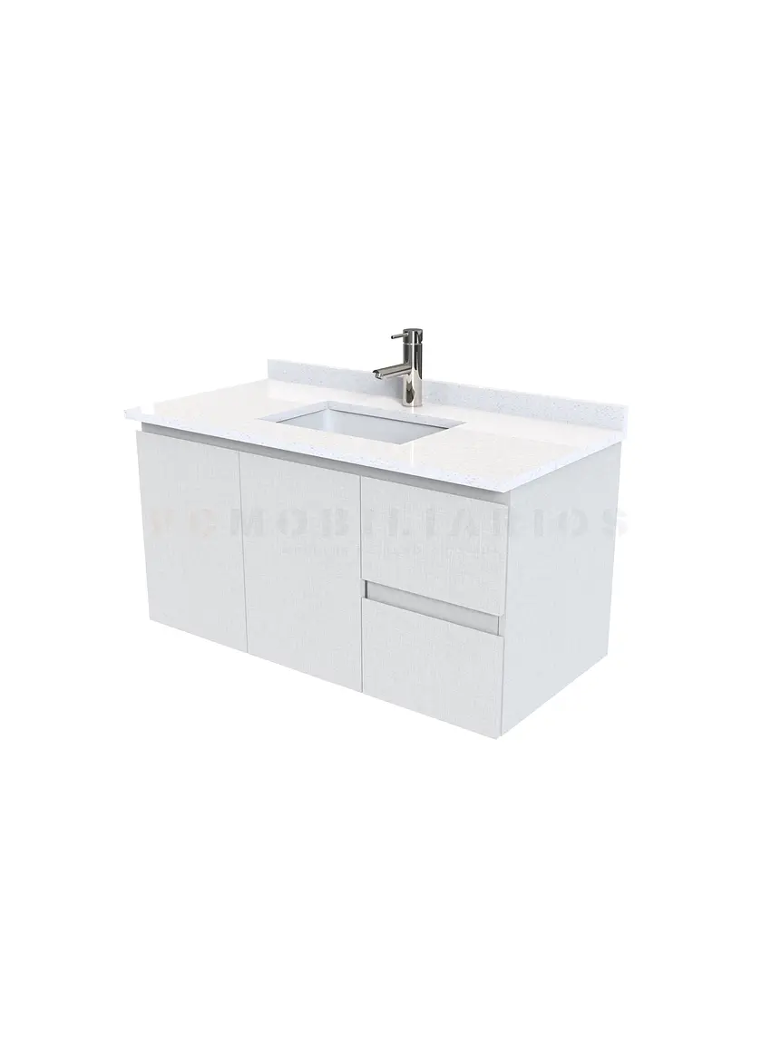 Mueble vanitorio aereo de 90 cm con cubierta de cuarzo / M2-938-A / Giorno 1