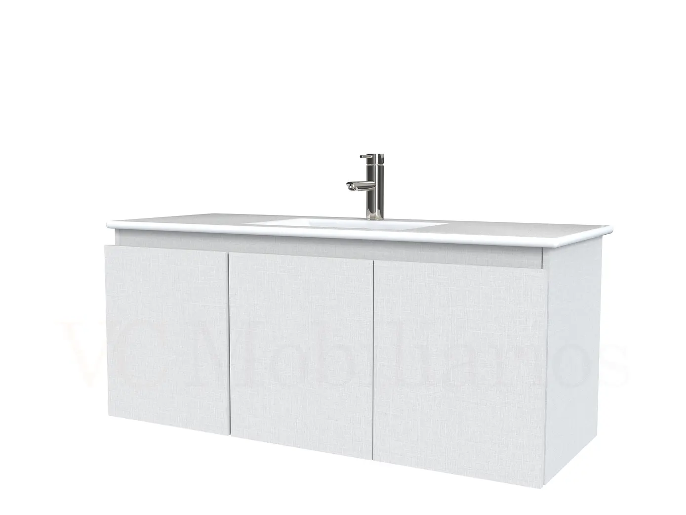 Mueble vanitorio aereo con cubierta de loza de 120 cm / M0-1201-A / Giorno 1