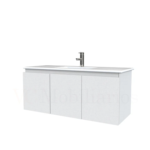 Mueble vanitorio aereo con cubierta de loza de 120 cm / M0-1201-A / Giorno