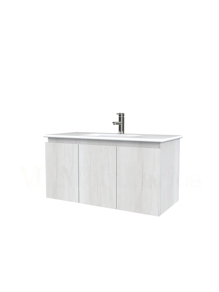Mueble vanitorio aereo con cubierta de loza de 100 cm / M0-1001-A / Toscana 1
