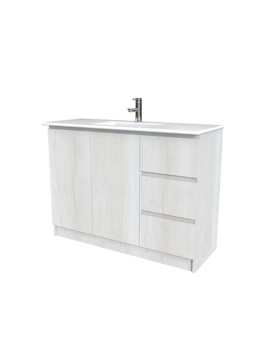Mueble vanitorio al piso  de 120  cm con cubierta de loza M2-1201  / Toscana 1