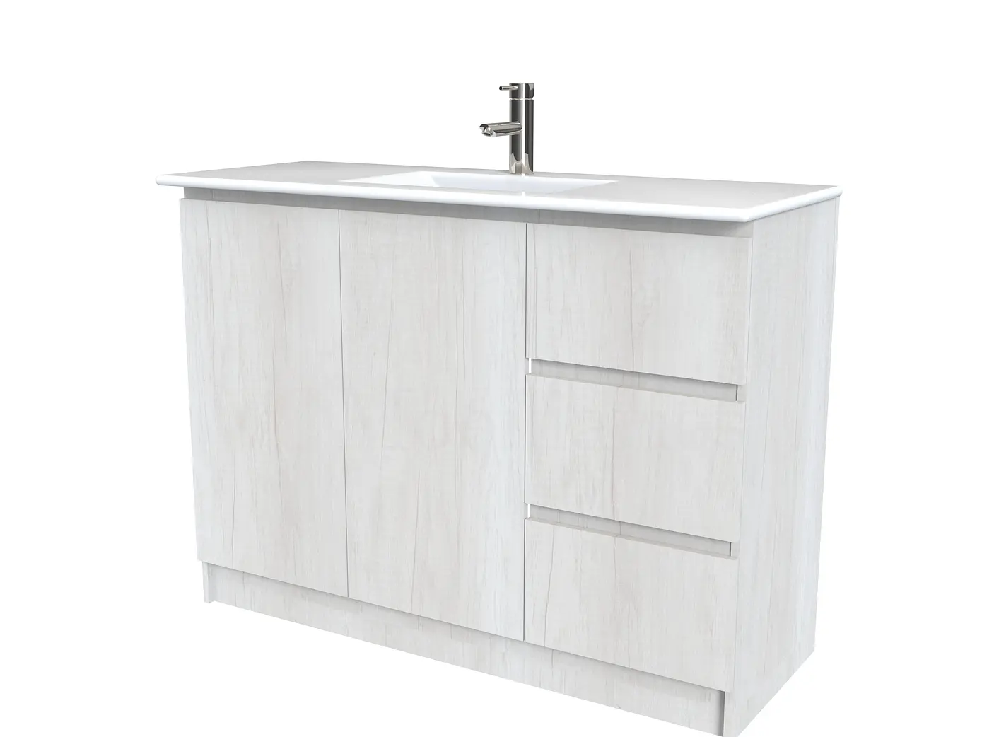 Mueble vanitorio al piso  de 120  cm con cubierta de loza M2-1201  / Toscana 1