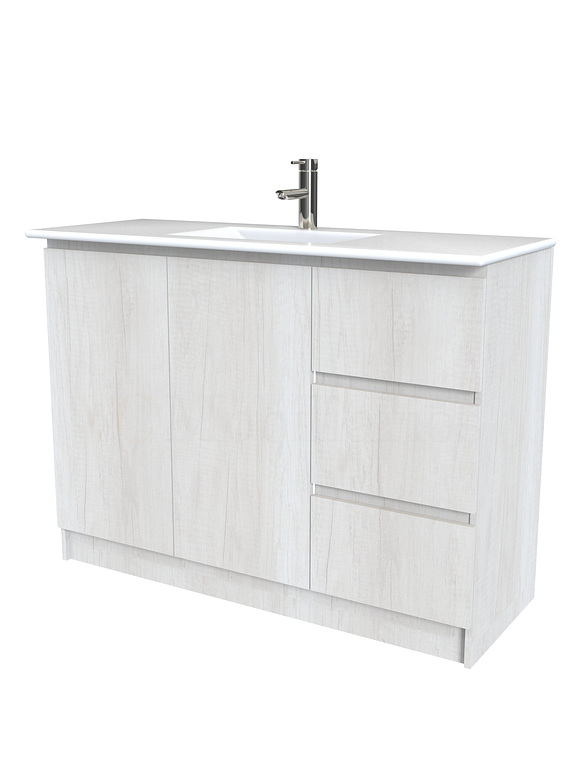Mueble vanitorio al piso  de 120  cm con cubierta de loza M2-1201  / Toscana 1