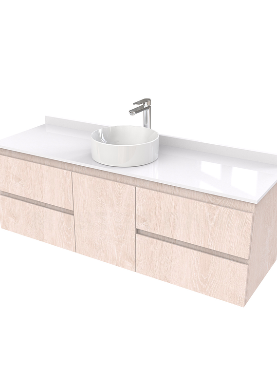 Mueble Vanitorio  aereo para lavamanos sobreponer simple de 160 cm M2-1630-SPA / Provenzal 1