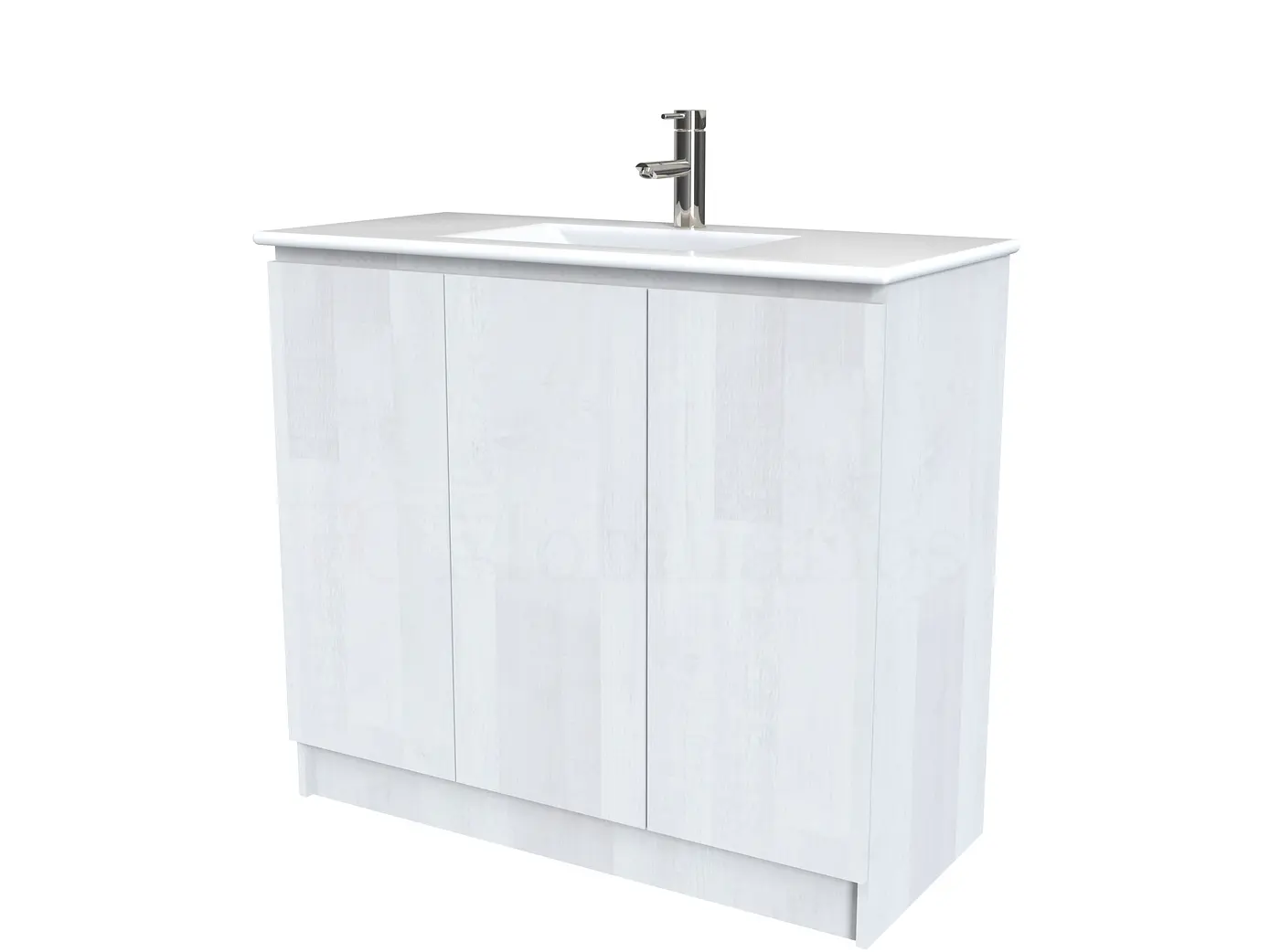 Mueble vanitorio al piso  de 100  cm con cubierta de loza M0-001  / Legno 1