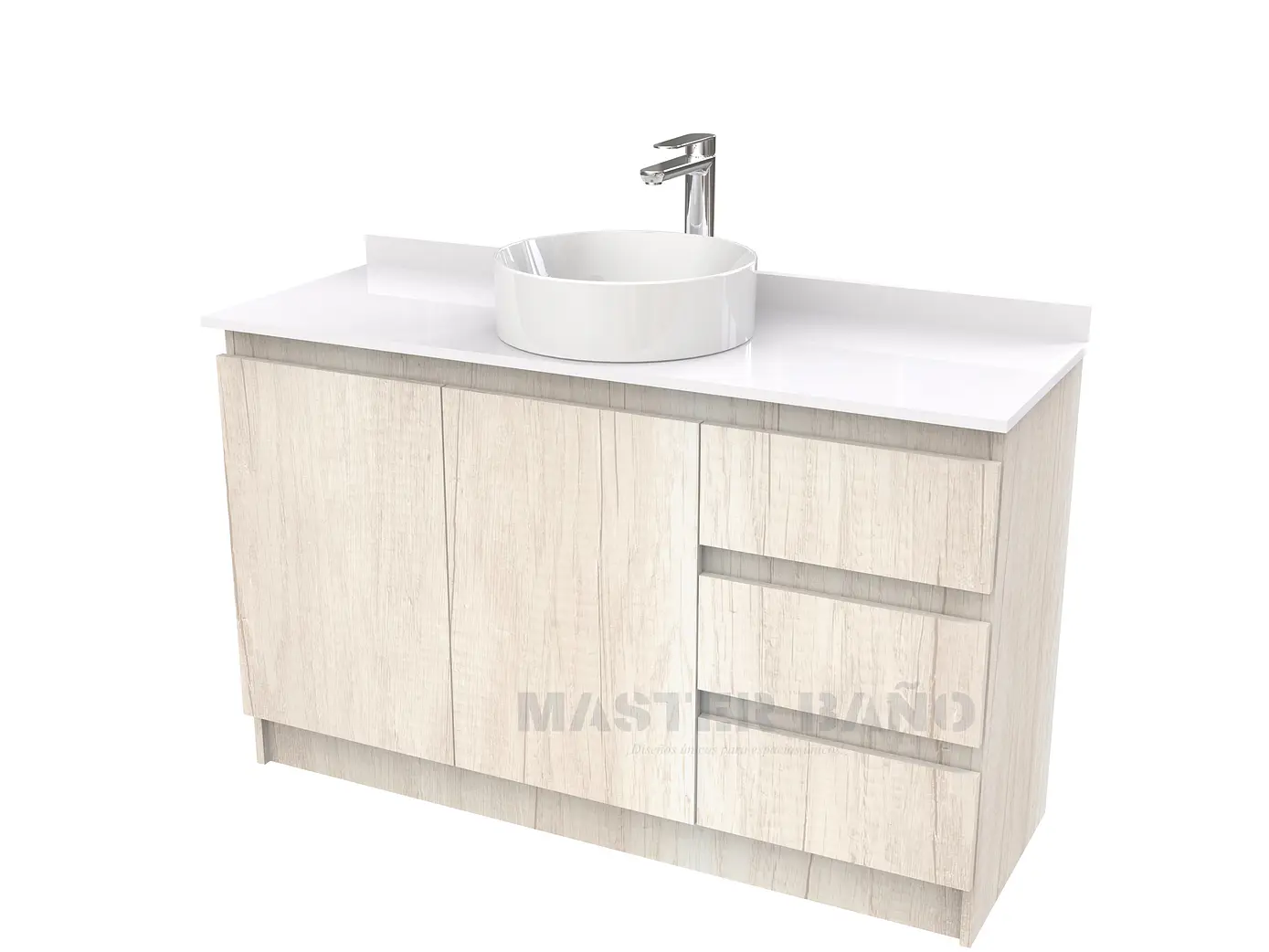 Mueble Vanitorio al piso para lavamanos sobreponer simple de 150 cm M2-1530-SPA / Toscana 1