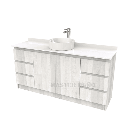 Mueble Vanitorio al piso para lavamanos sobreponer simple de 190 cm M2-1930-SPA / Legno