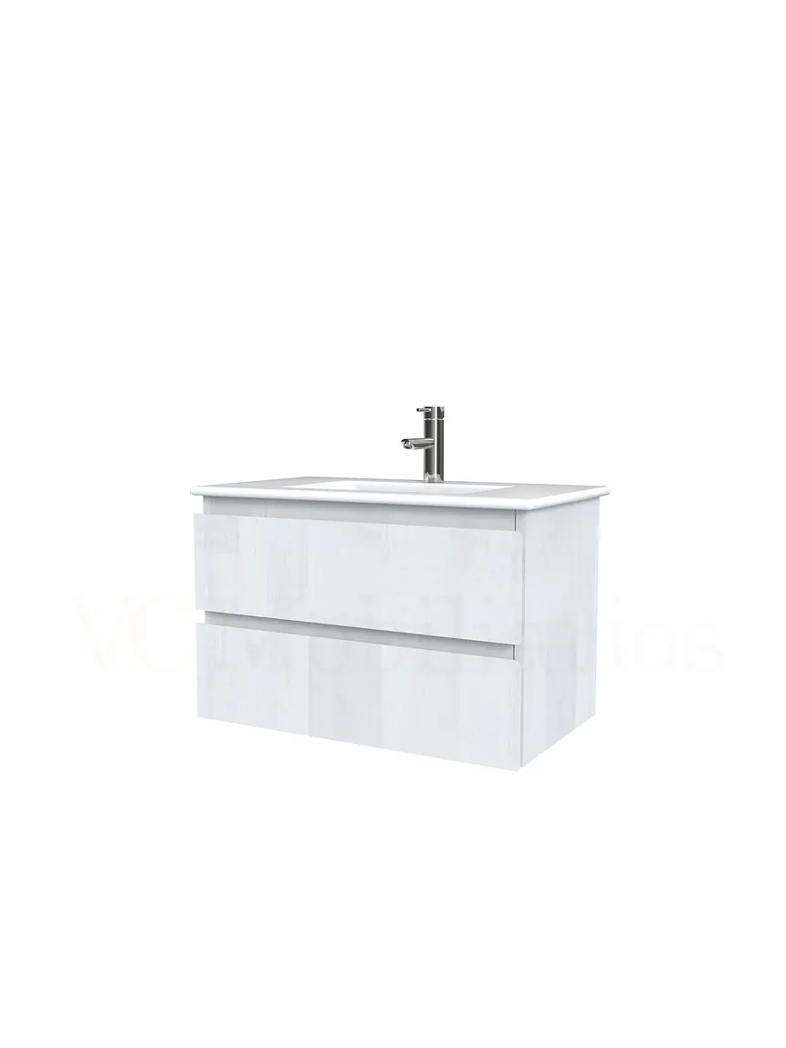 Mueble vanitorio aereo con cubierta de loza de 70 cm  /  M3-701-A / Legno 1