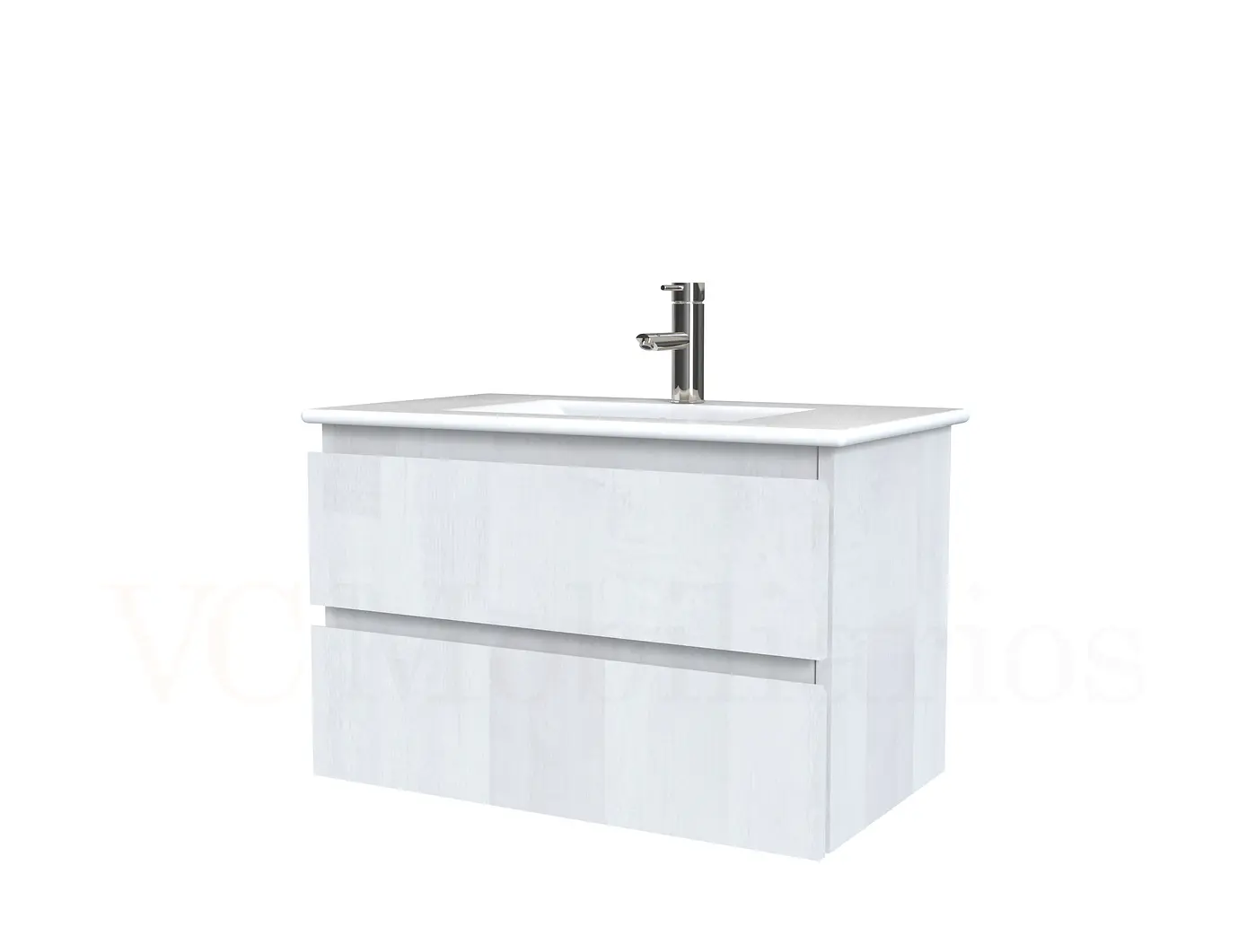 Mueble vanitorio aereo con cubierta de loza de 70 cm  /  M3-701-A / Legno 1