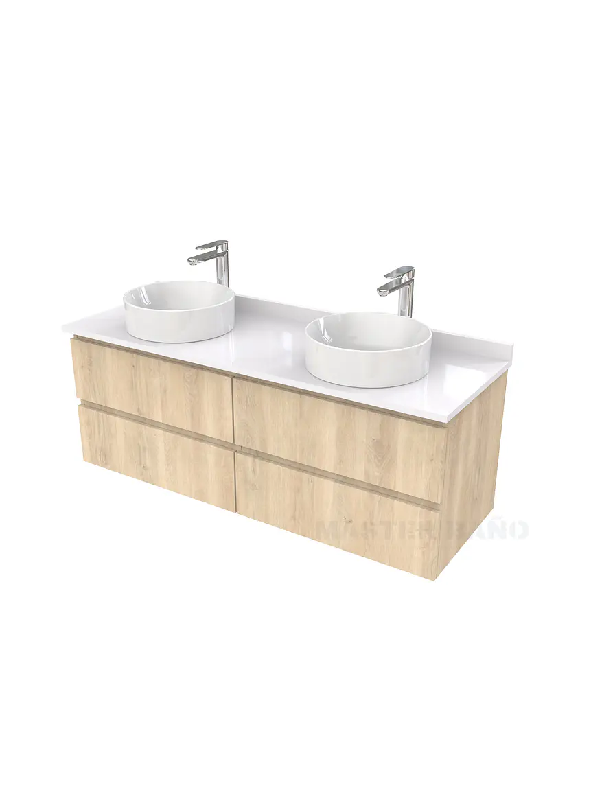 Mueble Vanitorio  para lavamanos sobreponer simple de 150 cm M4-1530-SPA / Jerez 1