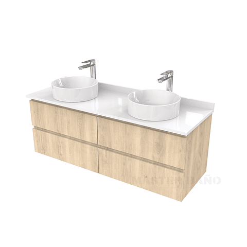 Mueble Vanitorio  para lavamanos sobreponer simple de 150 cm M4-1530-SPA / Jerez
