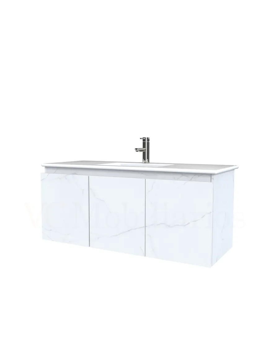 Mueble vanitorio aereo con cubierta de loza de 120 cm / M0-1201-A / Marmara 1
