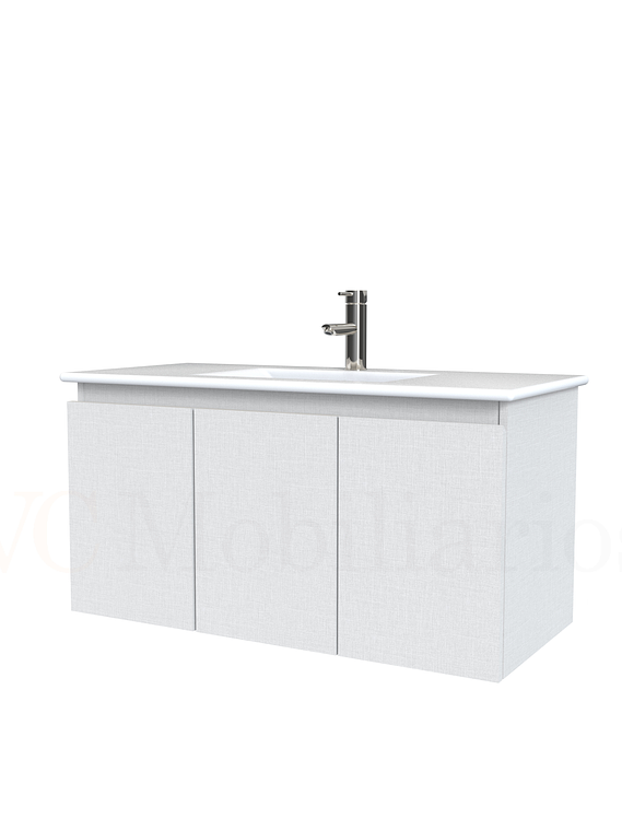 Mueble vanitorio aereo con cubierta de loza de 100 cm / M0-1001-A / Giorno 1