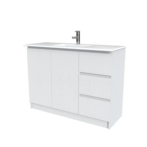 Mueble vanitorio al piso  de 120  cm con cubierta de loza M2-1201  / Giorno