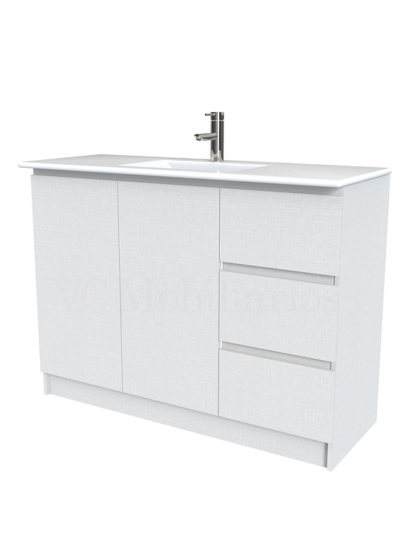 Mueble vanitorio al piso  de 120  cm con cubierta de loza M2-1201  / Giorno 1