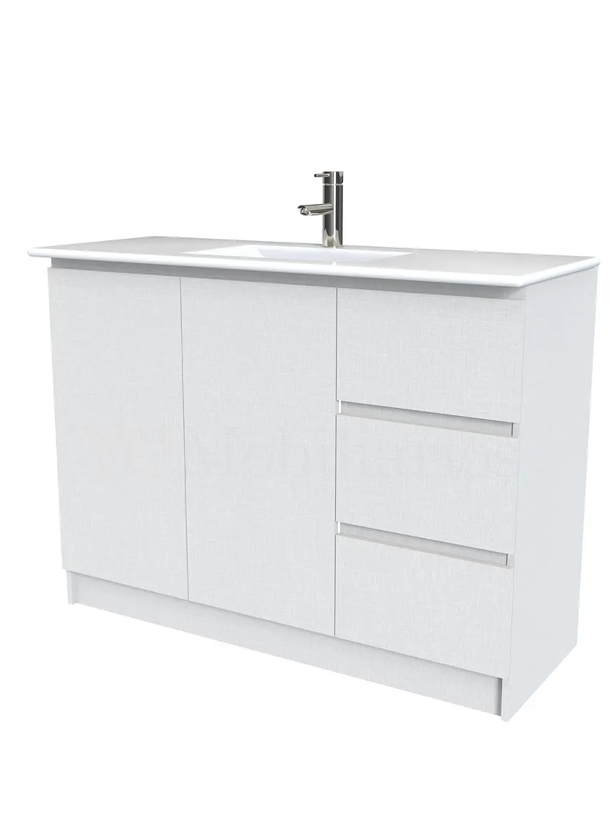 Mueble vanitorio al piso  de 120  cm con cubierta de loza M2-1201  / Giorno 1