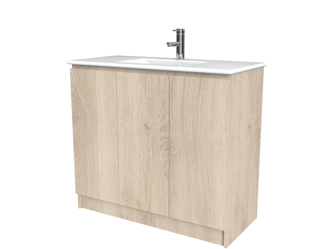 Mueble vanitorio al piso  de 100  cm con cubierta de loza M0-001  / Jerez 1