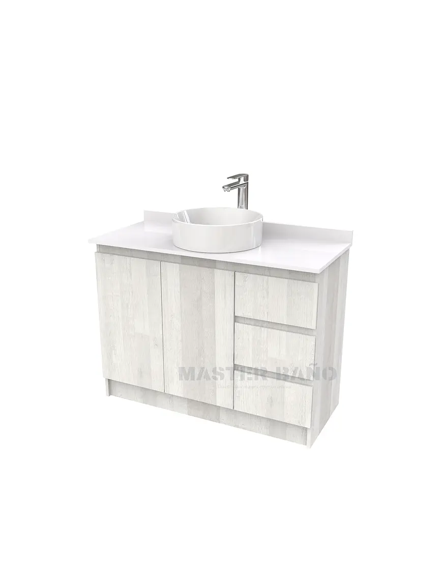 Mueble Vanitorio al piso para lavamanos sobreponer simple de 90 cm M2-930-SPA / Legno 1
