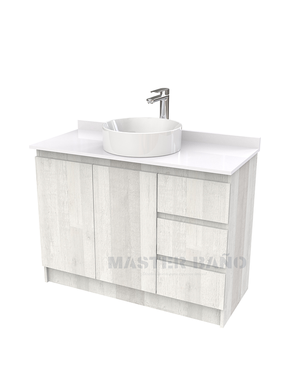 Mueble Vanitorio al piso para lavamanos sobreponer simple de 90 cm M2-930-SPA / Legno 1