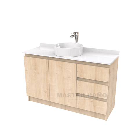 Mueble Vanitorio al piso para lavamanos sobreponer simple de 150 cm M2-1530-SPA / Rustico