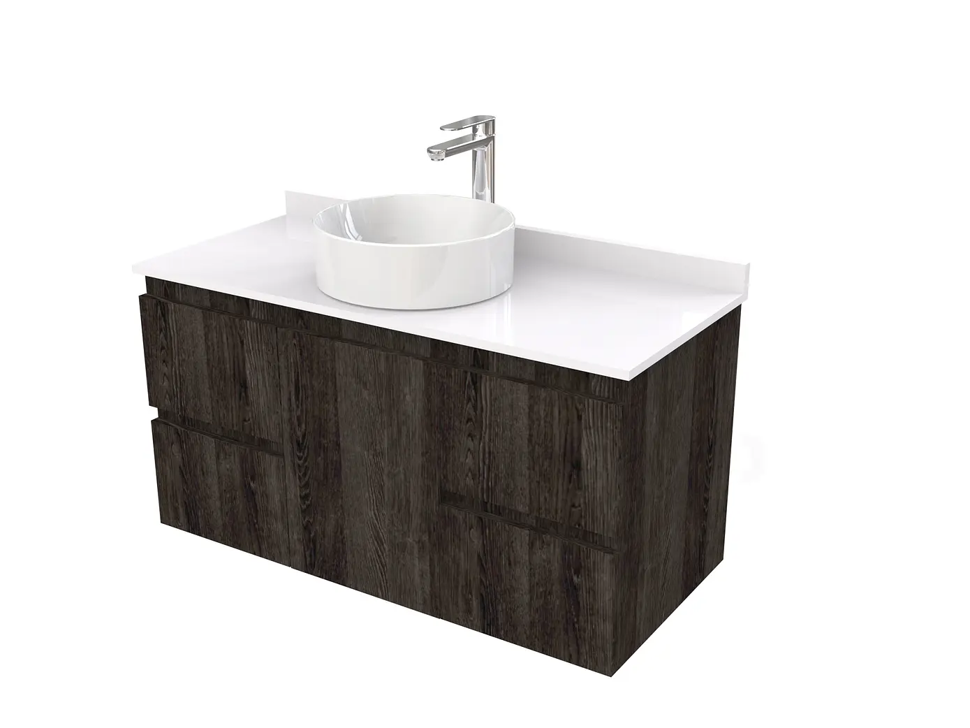 Mueble Vanitorio  para lavamanos sobreponer simple de 90 cm M2-930-SPA / Espresso 1