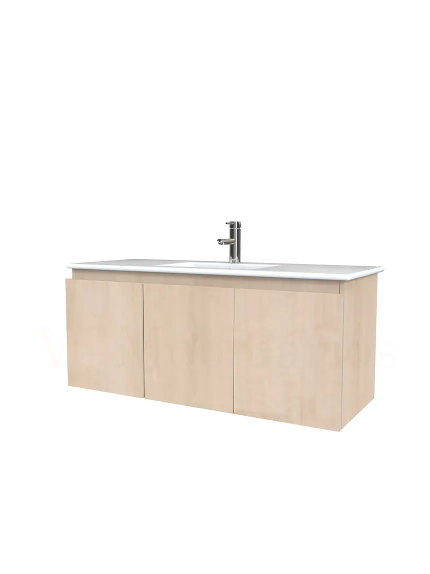 Mueble vanitorio aereo con cubierta de loza de 120 cm / M0-1201-A / Rustico 1