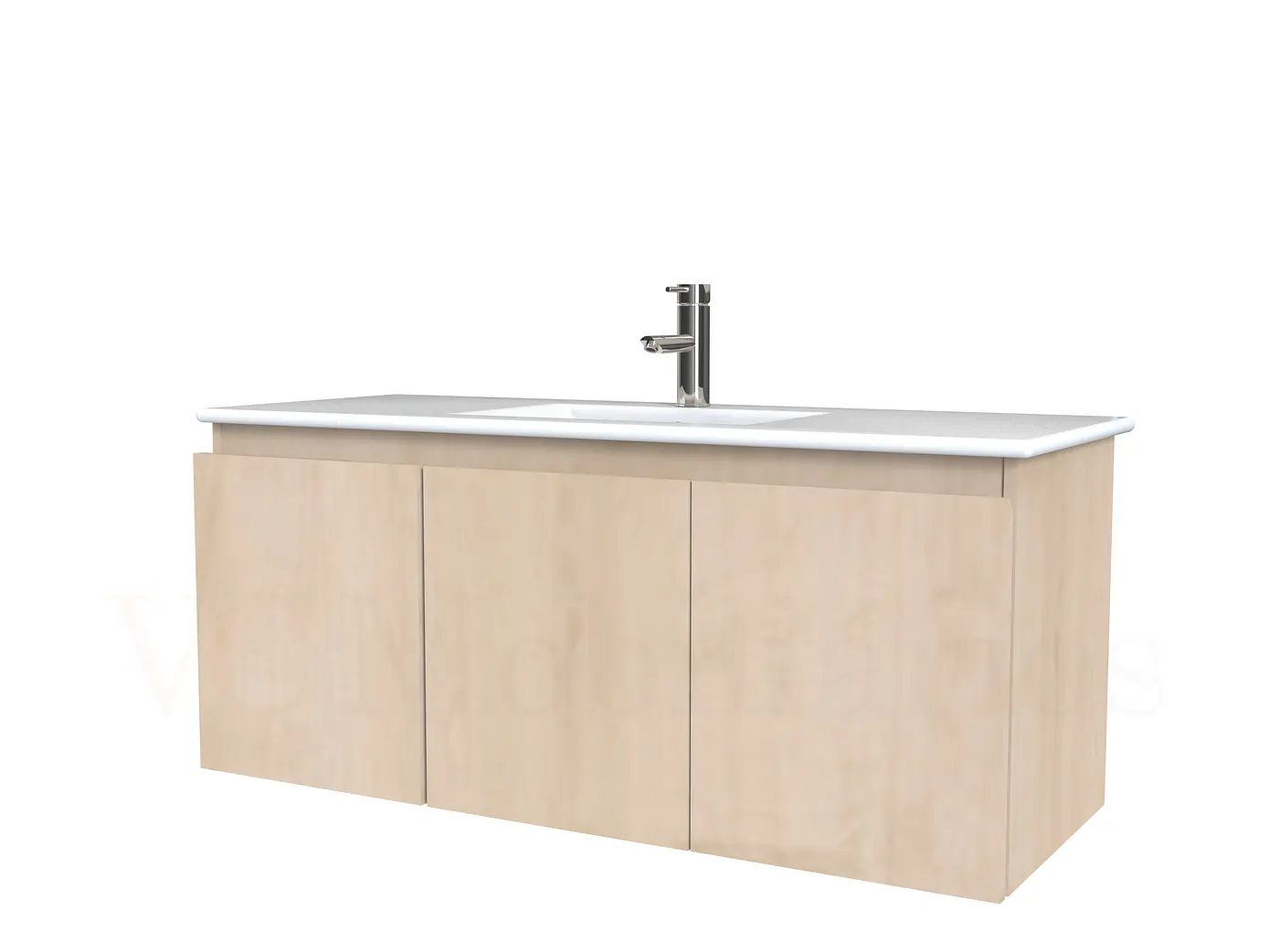 Mueble vanitorio aereo con cubierta de loza de 120 cm / M0-1201-A / Rustico 1