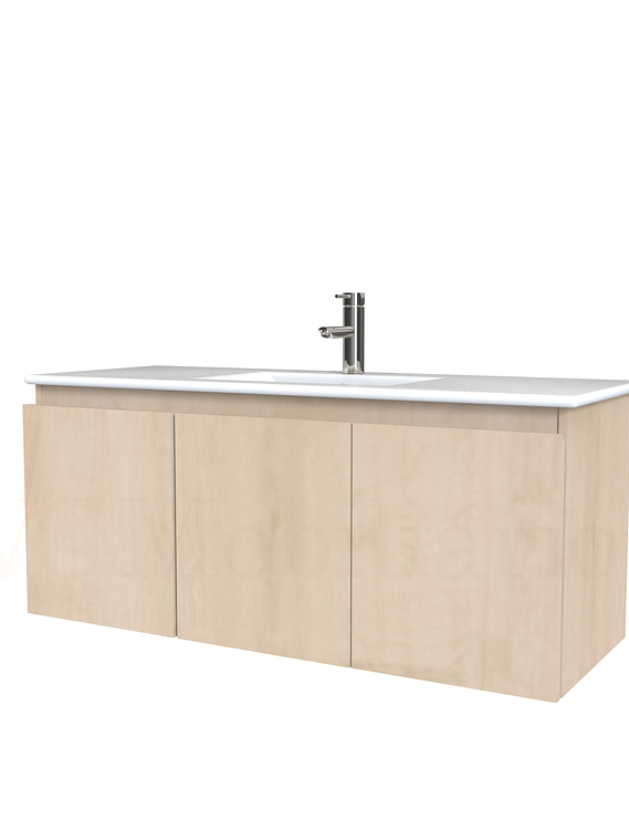 Mueble vanitorio aereo con cubierta de loza de 120 cm / M0-1201-A / Rustico 1