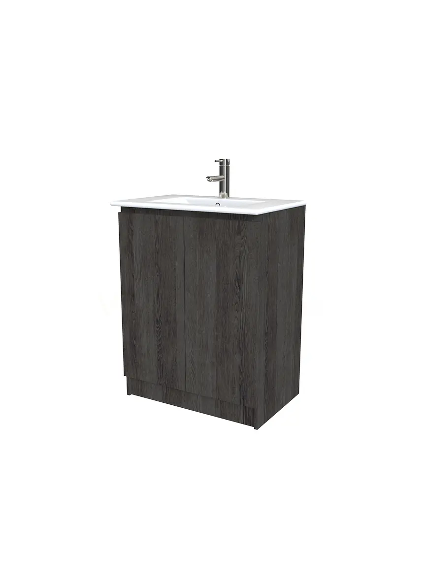 Mueble vanitorio al piso  de 60  cm con cubierta de loza M0-601  / Espresso 1