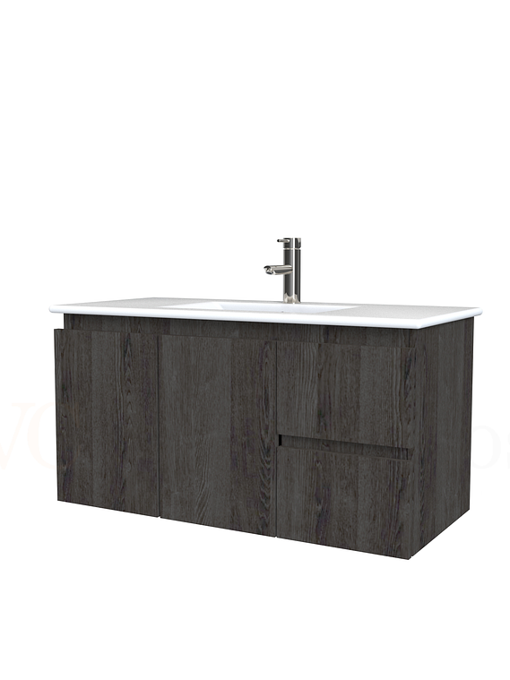 Mueble vanitorio aereo con cubierta de loza de 90 cm  /  M2-901-A / Espresso 1