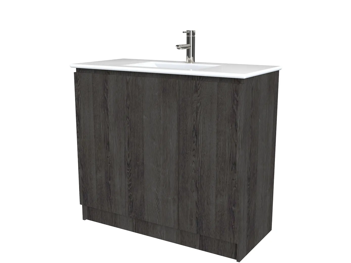 Mueble vanitorio al piso  de 100  cm con cubierta de loza M0-1001  / Espresso 1