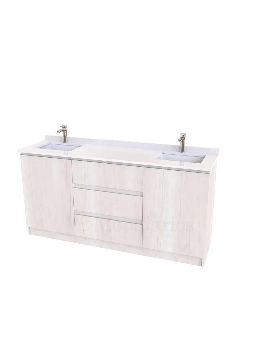 Mueble vanitorio Doble al piso con cubierta de cuarzo  de 160 cm /  M2-1634 -D / Toscana 1