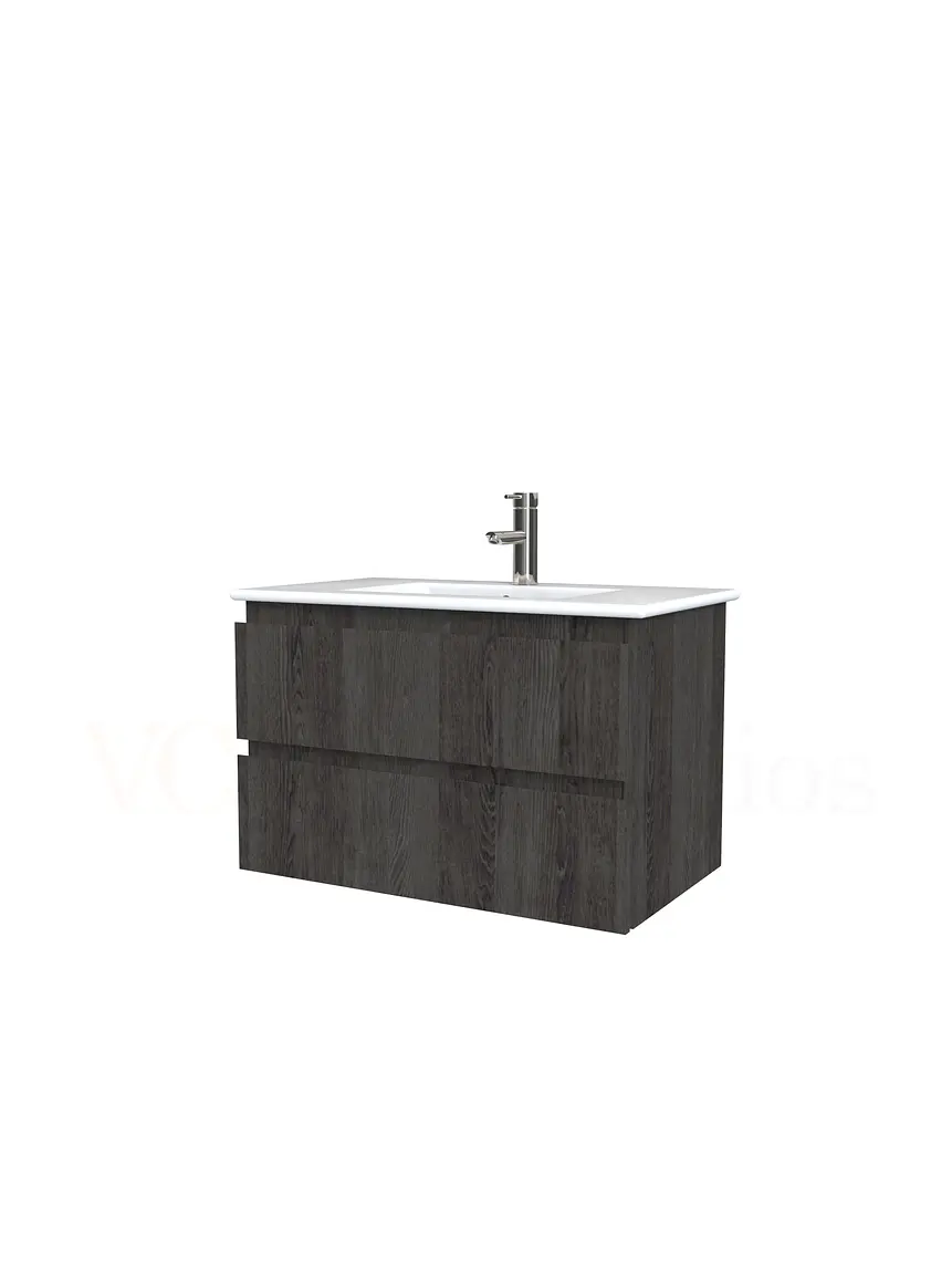 Mueble vanitorio aereo con cubierta de loza de 70 cm  /  M3-701-A / Espresso 1