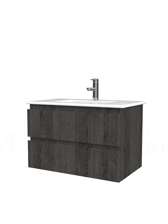 Mueble vanitorio aereo con cubierta de loza de 70 cm  /  M3-701-A / Espresso 1