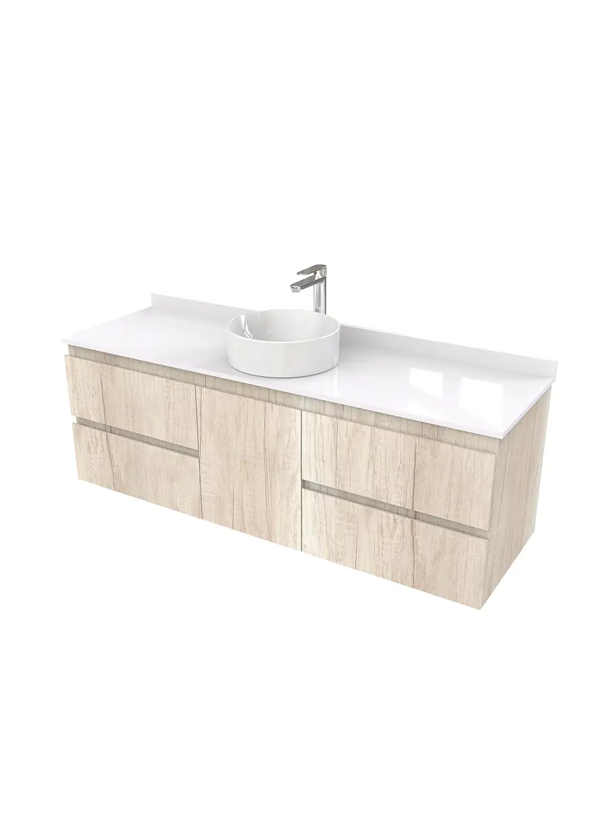 Mueble Vanitorio  aereo para lavamanos sobreponer simple de 160 cm M2-1630-SPA / Toscana 1
