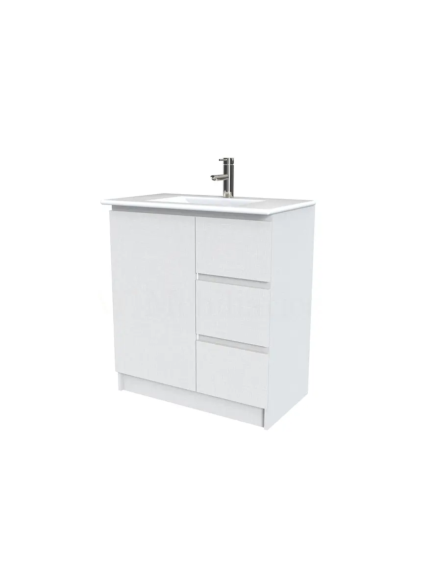 Mueble vanitorio al piso  de 90  cm con cubierta de loza M2-901  / Giorno 1