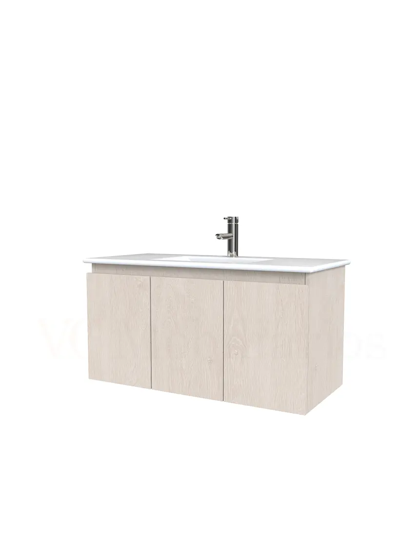 Mueble vanitorio aereo con cubierta de loza de 100 cm / M0-1001-A / Provenzal 1