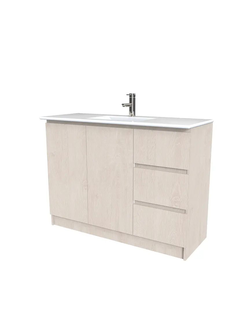 Mueble vanitorio al piso  de 120  cm con cubierta de loza M2-1201  / Provenzal 1